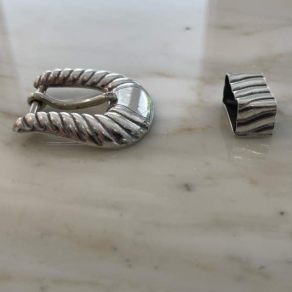 FALCONHEAD HANDMADE STERLING SILVER DIAMOND BUCKLE - Picture 3 of 16